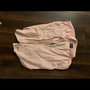 Pink and white stripe button down with tie front